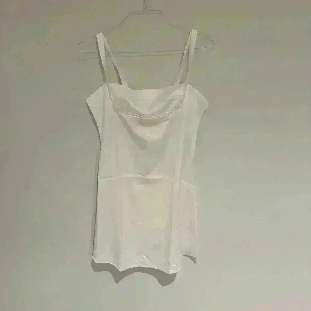 Windsor White Satin Dress Size Large Like New